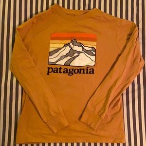 RARE Patagonia Boys Mustard Long Sleeve Tee